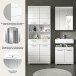Badezimmer-Set >Scout< in Weiß / Weiß Hochglanz - 149x191x34cm (BxHxT)