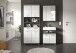 Badezimmer-Set >Scout< in Rauchsilber / Weiß Hochglanz - 149x191x34cm (BxHxT)