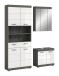 Badezimmer-Set >Scout< in Rauchsilber / Weiß Hochglanz - 149x191x34cm (BxHxT)