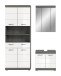 Badezimmer-Set >Scout< in Rauchsilber / Weiß Hochglanz - 149x191x34cm (BxHxT)