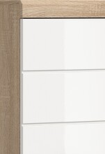 Badezimmer-Set >Lambada< in Sonoma Eiche / Weiß Hochglanz - 149x191x34cm (BxHxT)