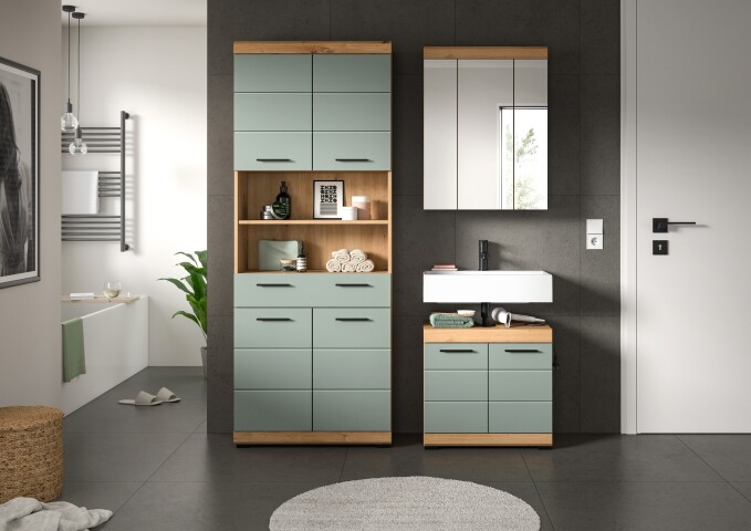 Badezimmer-Set >Scout< in Artisan Eiche / Salbei - 149x191x34cm (BxHxT)