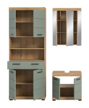 Badezimmer-Set >Scout< in Artisan Eiche / Salbei - 149x191x34cm (BxHxT)