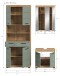 Badezimmer-Set >Scout< in Artisan Eiche / Salbei - 149x191x34cm (BxHxT)