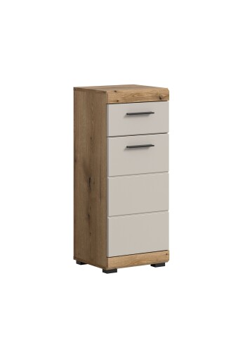 Hochschrank >Scout< in Evoak Oak / Kaschmir - 37x88x31cm (BxHxT)