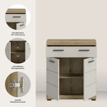 Hochschrank >Scout< in Evoak Oak / Kaschmir - 74x88x31cm (BxHxT)