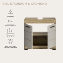 Waschbeckenunterschrank >Scout< in Evoak Oak / Kaschmir - 60x56x34cm (BxHxT)