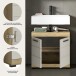 Waschbeckenunterschrank >Scout< in Evoak Oak / Kaschmir - 60x56x34cm (BxHxT)