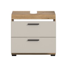 Waschbeckenunterschrank >Scout< in Evoak Oak / Kaschmir - 60x56x34cm (BxHxT)