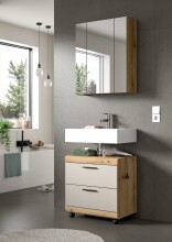 Waschbeckenunterschrank >Scout< in Evoak Oak / Kaschmir - 60x56x34cm (BxHxT)