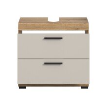Waschbeckenunterschrank >Scout< in Evoak Oak / Kaschmir - 60x56x34cm (BxHxT)