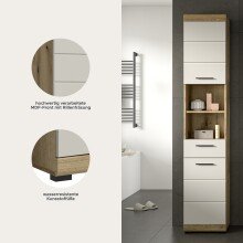 Hochschrank >Scout< in Evoak Oak / Kaschmir - 37x191x31cm (BxHxT)