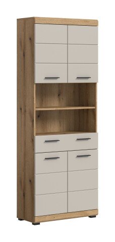 Hochschrank >Scout< in Evoak Oak / Kaschmir - 74x191x31cm (BxHxT)