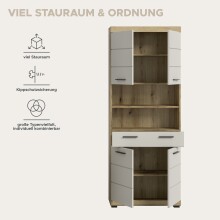 Hochschrank >Scout< in Evoak Oak / Kaschmir - 74x191x31cm (BxHxT)