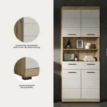 Hochschrank >Scout< in Evoak Oak / Kaschmir - 74x191x31cm (BxHxT)
