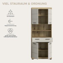 Hochschrank >Scout< in Evoak Oak / Kaschmir - 74x191x31cm (BxHxT)