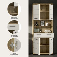 Hochschrank >Scout< in Evoak Oak / Kaschmir - 74x191x31cm (BxHxT)