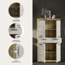 Midischrank >Scout< in Evoak Oak / Kaschmir - 74x141x31cm (BxHxT)