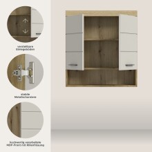 Hängeschrank >Scout< in Evoak Oak / Kaschmir - 74x79x24cm (BxHxT)