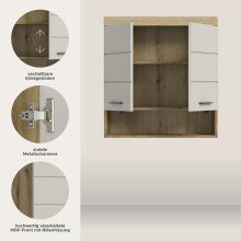 Hängeschrank >Scout< in Evoak Oak / Kaschmir - 74x79x24cm (BxHxT)