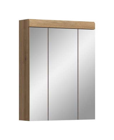 Badezimmerspiegelschrank >Scout< in Evoak Oak / Spiegel - 60x79x18cm (BxHxT)