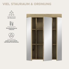 Badezimmerspiegelschrank >Scout< in Evoak Oak / Spiegel - 60x79x18cm (BxHxT)
