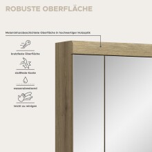 Badezimmerspiegelschrank >Scout< in Evoak Oak / Spiegel - 60x79x18cm (BxHxT)