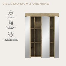 Badezimmerspiegelschrank >Scout< in Evoak Oak / Spiegel - 60x79x18cm (BxHxT)