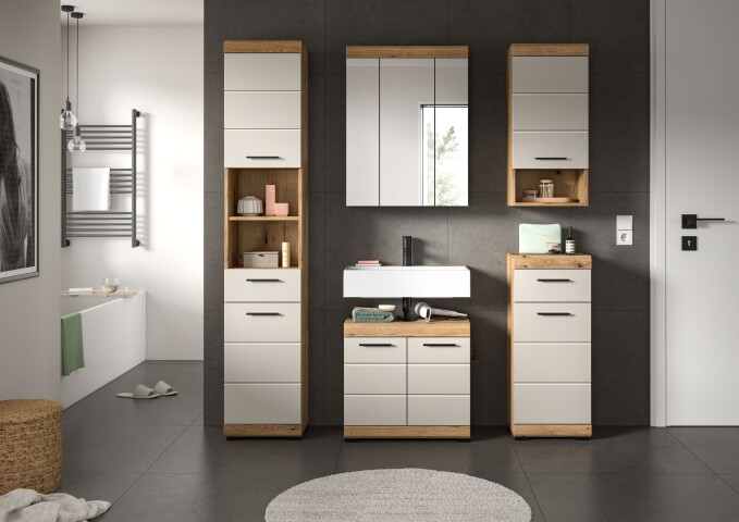 Badezimmer-Set >Scout< in Evoak Oak / Kaschmir - 164x191x34cm (BxHxT)
