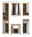 Badezimmer-Set >Scout< in Evoak Oak / Kaschmir - 164x191x34cm (BxHxT)