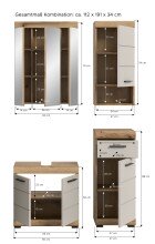 Badezimmer-Set >Scout< in Evoak Oak / Kaschmir - 112x191x34cm (BxHxT)