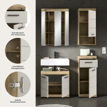 Badezimmer-Set >Scout< in Evoak Oak / Kaschmir - 112x191x34cm (BxHxT)
