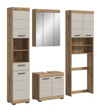 Badezimmer-Set >Scout< in Evoak Oak / Kaschmir - 190x191x34cm (BxHxT)