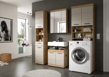 Badezimmer-Set >Scout< in Evoak Oak / Kaschmir - 190x191x34cm (BxHxT)