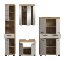 Badezimmer-Set >Scout< in Evoak Oak / Kaschmir - 201x191x34cm (BxHxT)
