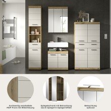 Badezimmer-Set >Scout< in Evoak Oak / Kaschmir - 201x191x34cm (BxHxT)