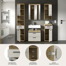 Badezimmer-Set >Scout< in Evoak Oak / Kaschmir - 164x191x34cm (BxHxT)