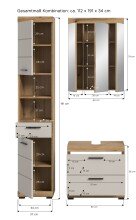 Badezimmer-Set >Scout< in Evoak Oak / Kaschmir - 112x191x34cm (BxHxT)