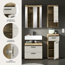 Badezimmer-Set >Scout< in Evoak Oak / Kaschmir - 112x191x34cm (BxHxT)