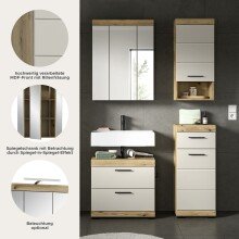 Badezimmer-Set >Scout< in Evoak Oak / Kaschmir - 112x191x34cm (BxHxT)