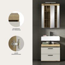 Badezimmer-Set >Scout< in Evoak Oak / Kaschmir - 60x191x34cm (BxHxT)