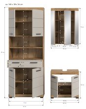 Badezimmer-Set >Scout< in Evoak Oak / Kaschmir - 149x191x34cm (BxHxT)