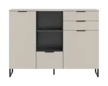 Highboard >Noida< in kaschmir - 112x150x37cm (BxHxT)