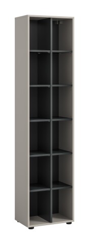 Stauraumvitrine >Noida< in kaschmir - 192x45x35cm (BxHxT)