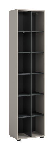 Stauraumvitrine >Noida< in kaschmir - 192x45x35cm (BxHxT)