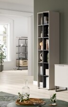 Stauraumvitrine >Noida< in kaschmir - 192x45x35cm (BxHxT)