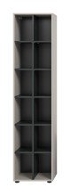 Stauraumvitrine >Noida< in kaschmir - 192x45x35cm (BxHxT)