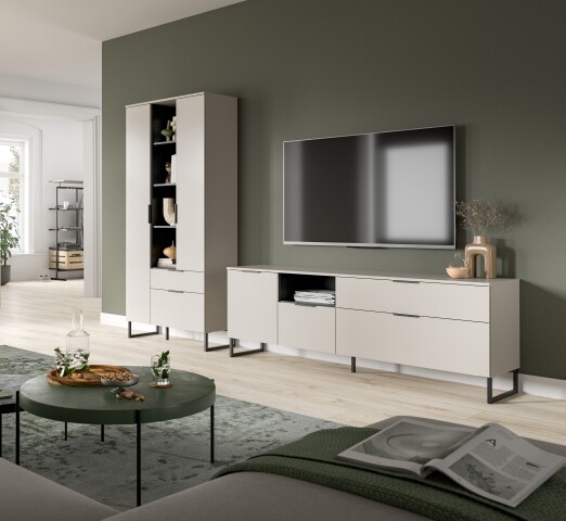 Wohnwand >Noida< in kaschmir - 290x192x41cm (BxHxT)