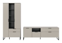 Wohnwand >Noida< in kaschmir - 290x192x41cm (BxHxT)