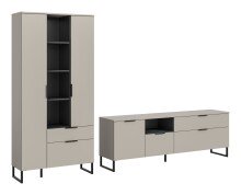 Wohnwand >Noida< in kaschmir - 290x192x41cm (BxHxT)